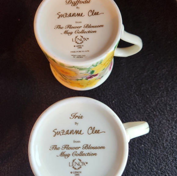 4 Lenox Porcelain Flowers Tea Cups Coffee Garden Glass Set - Picture 8 of 11